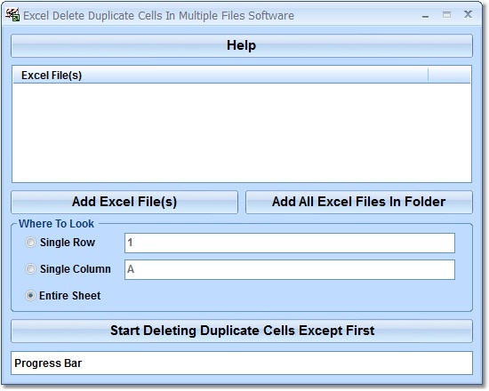 Excel Delete Duplicate Cells In Multiple Files Software Screenshot